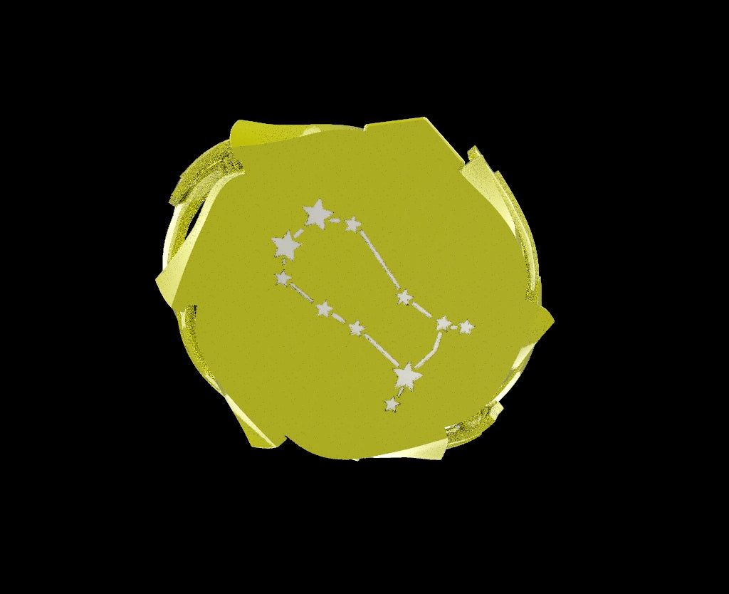 Gemini star constellation design on a black background