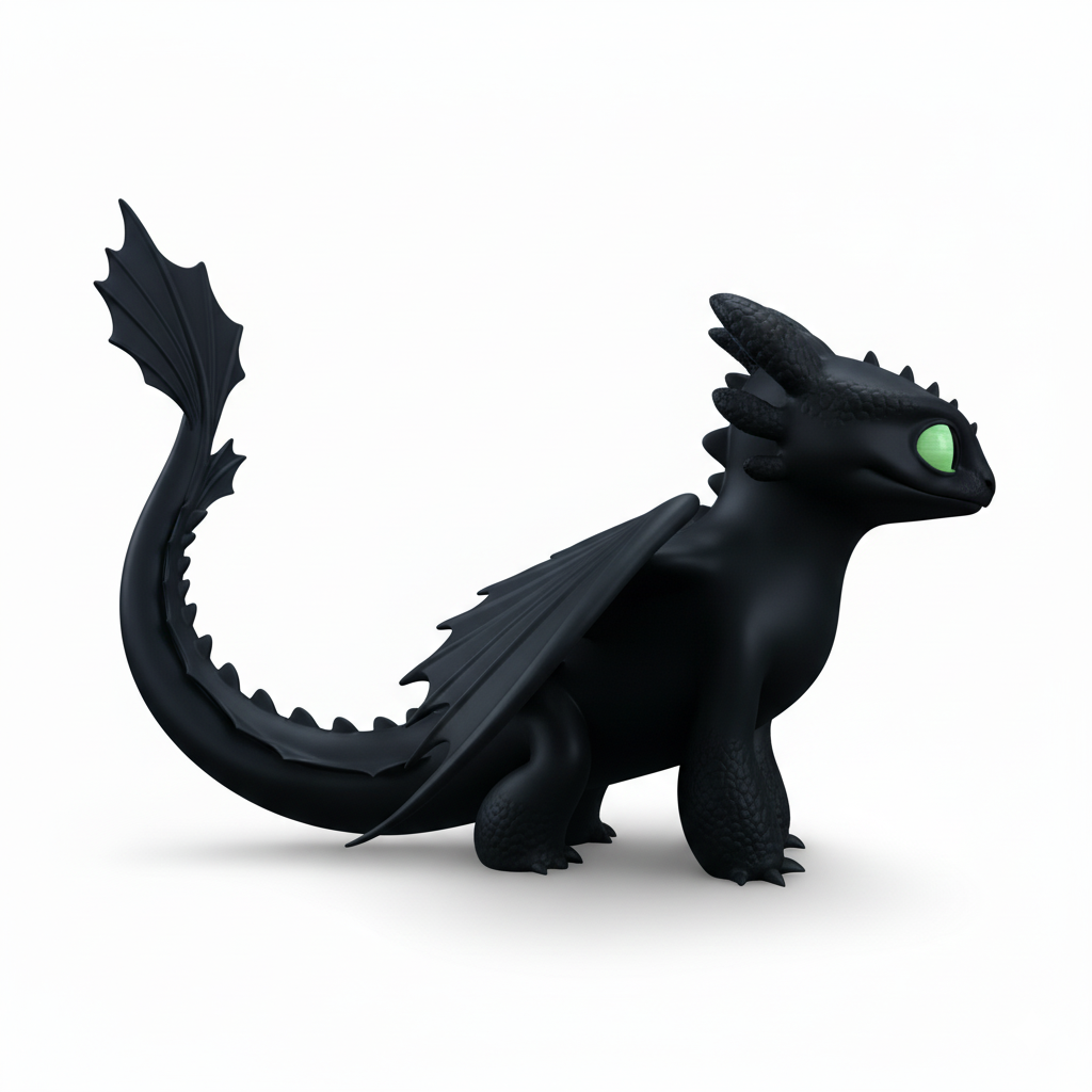 Toothless Dragon Toy, 3D Printed Articulated Figure , How to Train Your Dragon, 3D model DIGITAL FILE