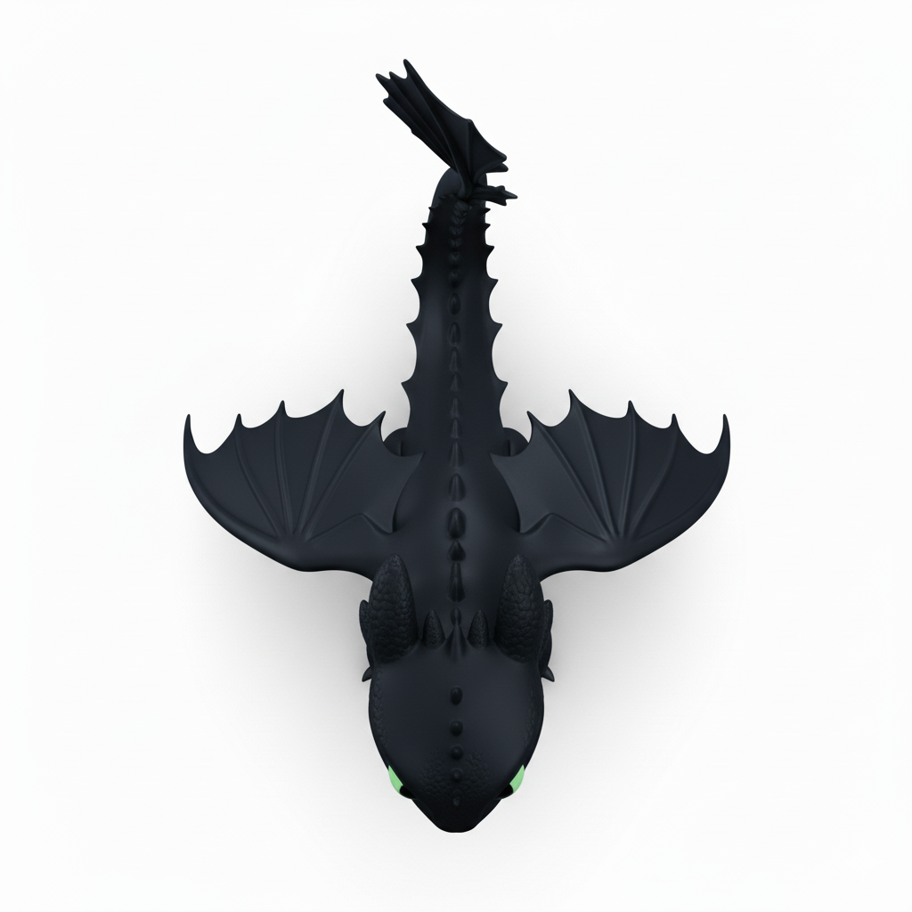 Toothless Dragon Toy, 3D Printed Articulated Figure , How to Train Your Dragon, 3D model DIGITAL FILE