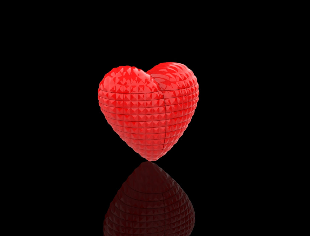 Red textured heart-shaped object 
