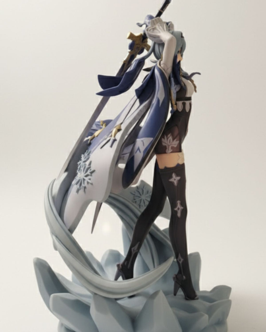 Animated character figurine with snowflake design on a white background