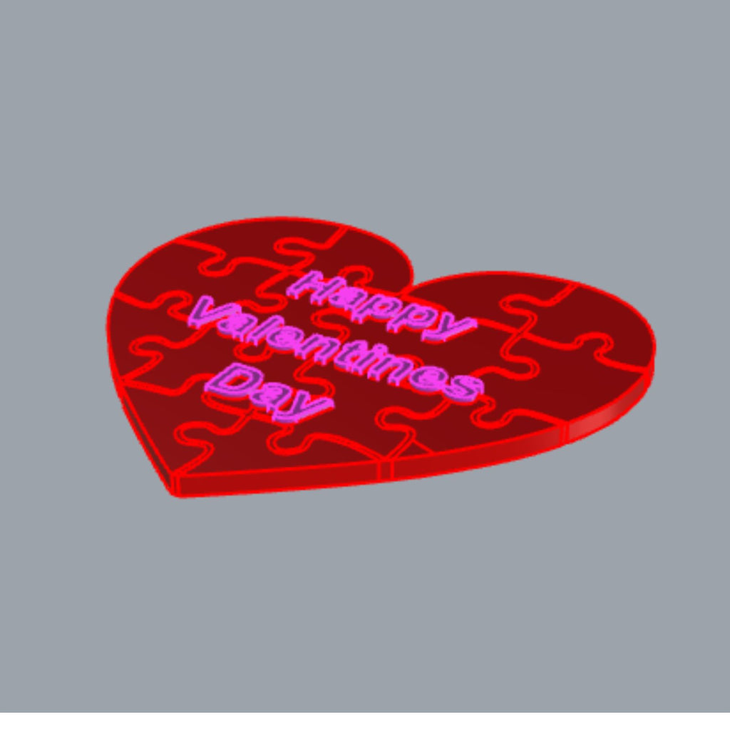 Valentine's Day Heart Puzzle - 3D Printable Model (Digital STL File)