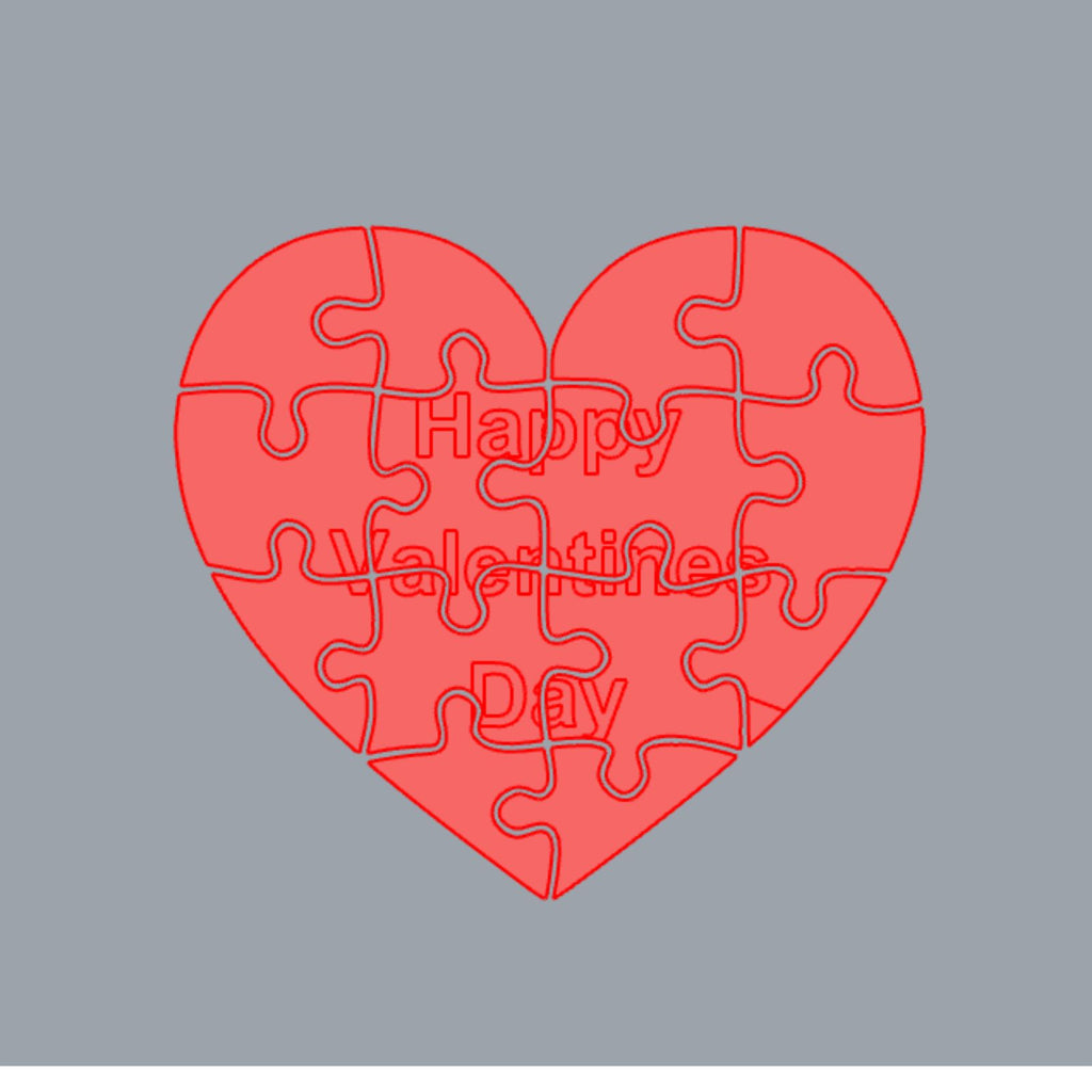 Valentine's Day Heart Puzzle - 3D Printable Model (Digital STL File)