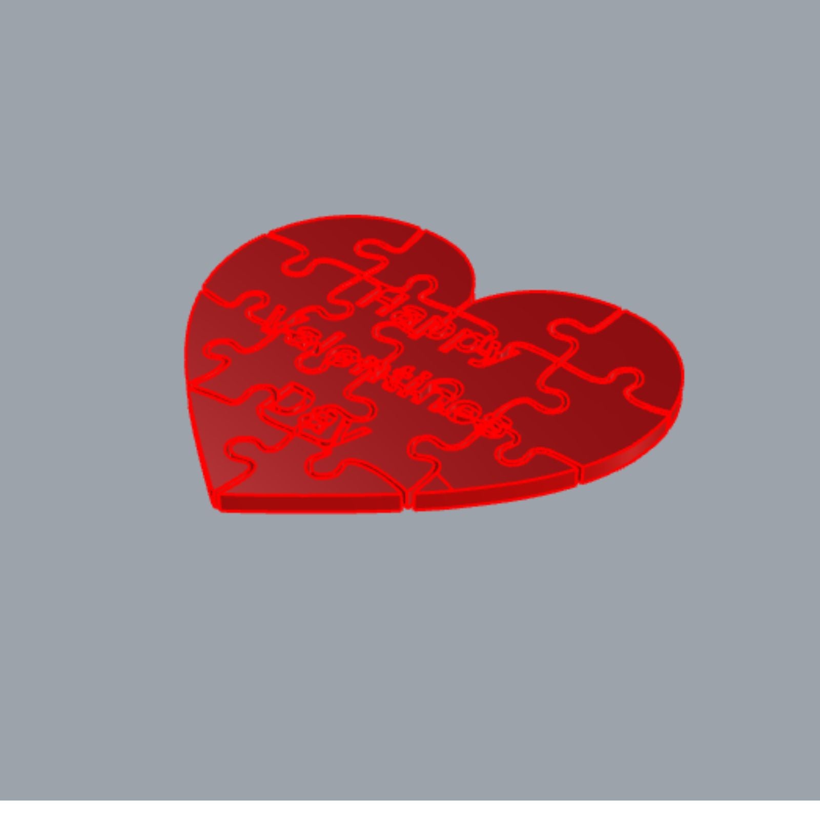 Valentine's Day Heart Puzzle - 3D Printable Model (Digital STL File)